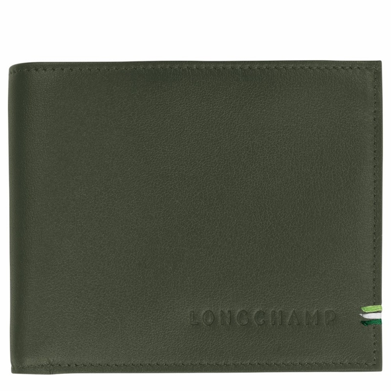 Army Green Longchamp Box-Trot Women's Wallets